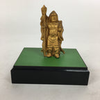 Japanese Brass 7 Lucky Gods Statue Bishamonten Vtg Golden Figurine Okimono BD717
