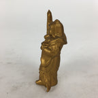 Japanese Brass 7 Lucky Gods Statue Bishamonten Vtg Golden Figurine Okimono BD717
