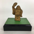 Japanese Brass 7 Lucky Gods Statue Hotei Vtg Golden Figurine Okimono BD711