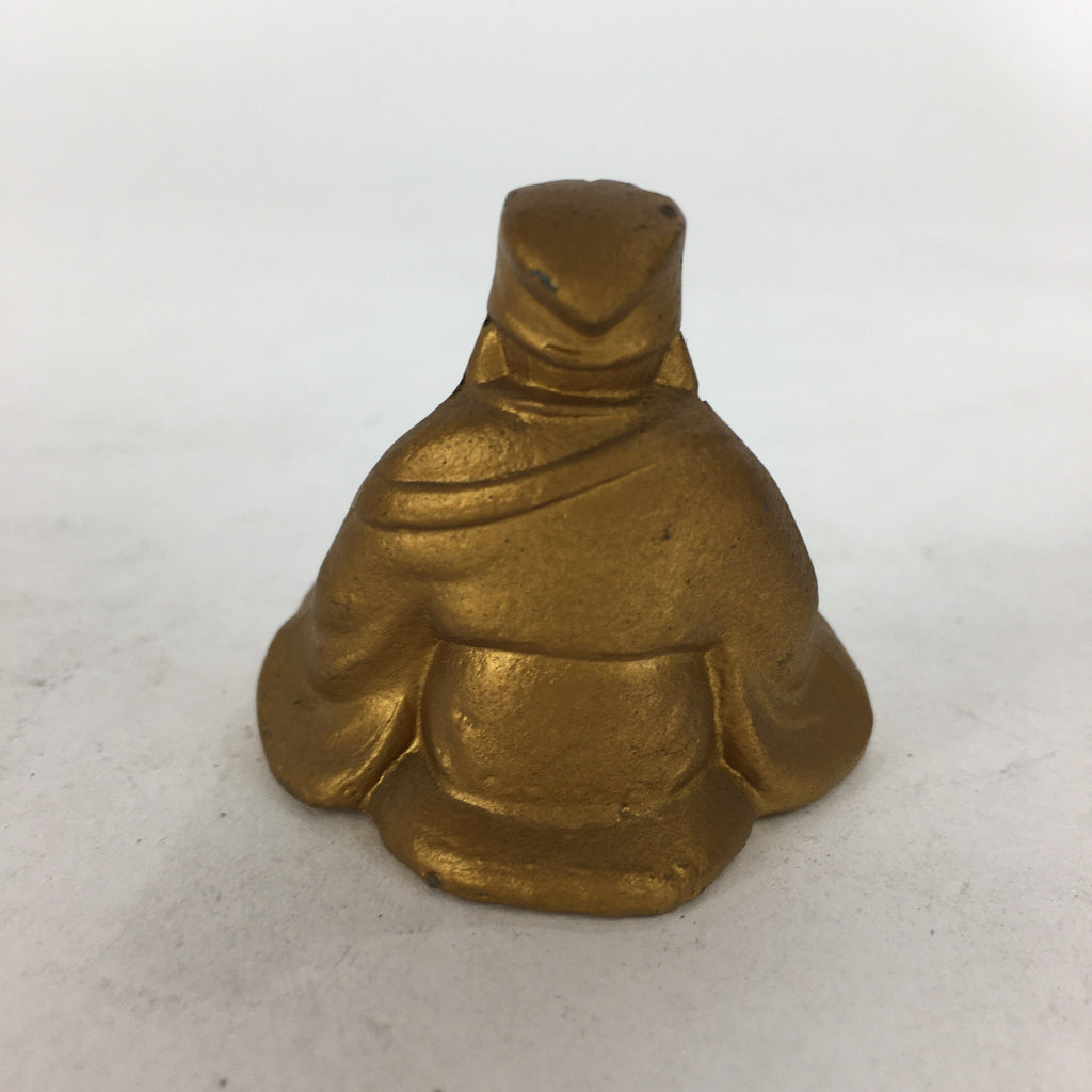 Japanese Brass 7 Lucky Gods Statue Jurojin Vtg Golden Figurine Okimono BD716