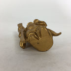 Japanese Brass 7Lucky Gods Statue Bishamonten Vtg Golden Figurine Okimono BD715