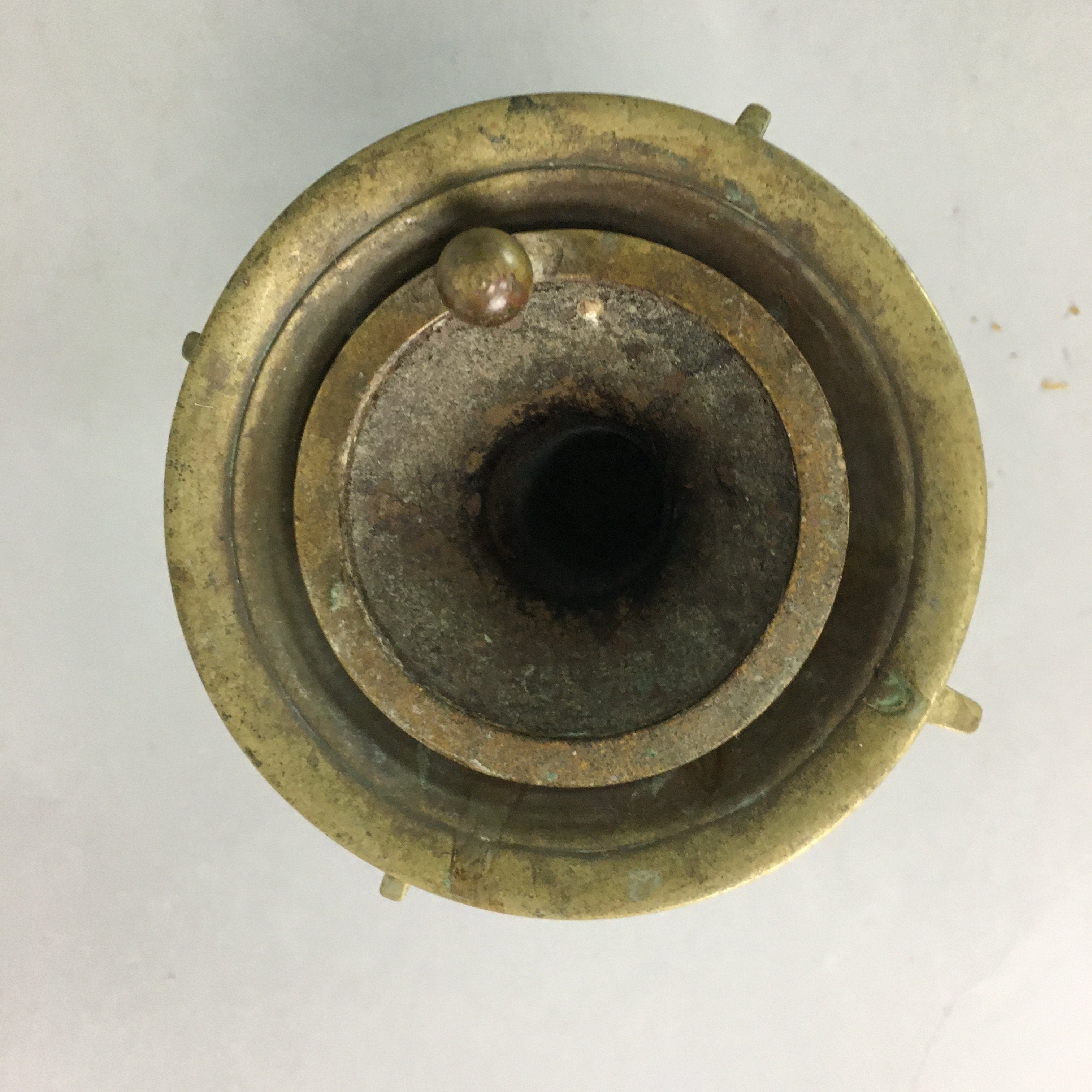Japanese Brass Buddhist Altar Fitting Flower Vase Vtg Stand Butsudan BU83