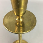 Japanese Brass Candle Stand Vtg Gold Metal Holder Shokudai J870