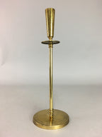 Japanese Brass Candle Stand Vtg Gold Metal Holder Shokudai J871