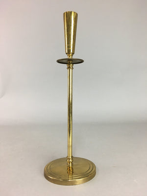 Japanese Brass Candle Stand Vtg Gold Metal Holder Shokudai J871