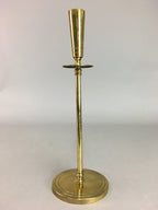 Japanese Brass Candle Stand Vtg Gold Metal Holder Shokudai J871