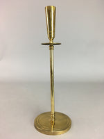 Japanese Brass Candle Stand Vtg Gold Metal Holder Shokudai J871