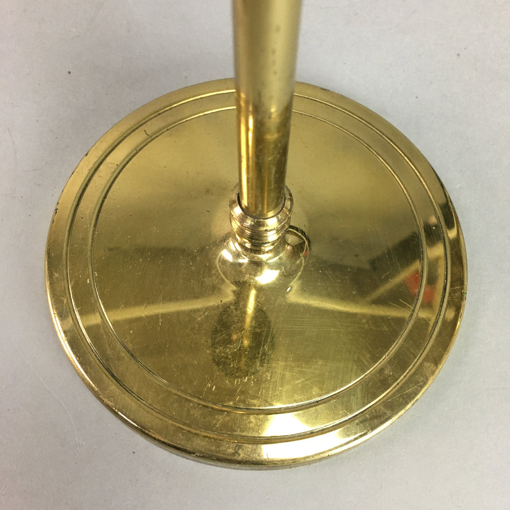 Japanese Brass Candle Stand Vtg Gold Metal Holder Shokudai J871