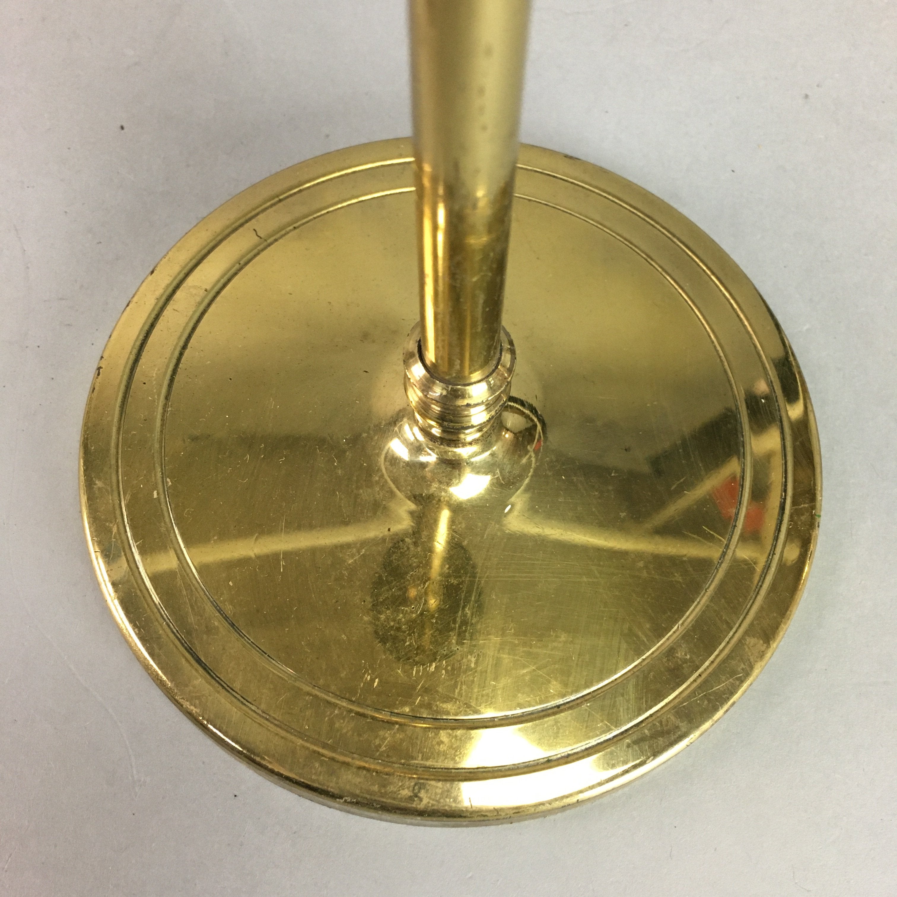 Japanese Brass Candle Stand Vtg Gold Metal Holder Shokudai J871