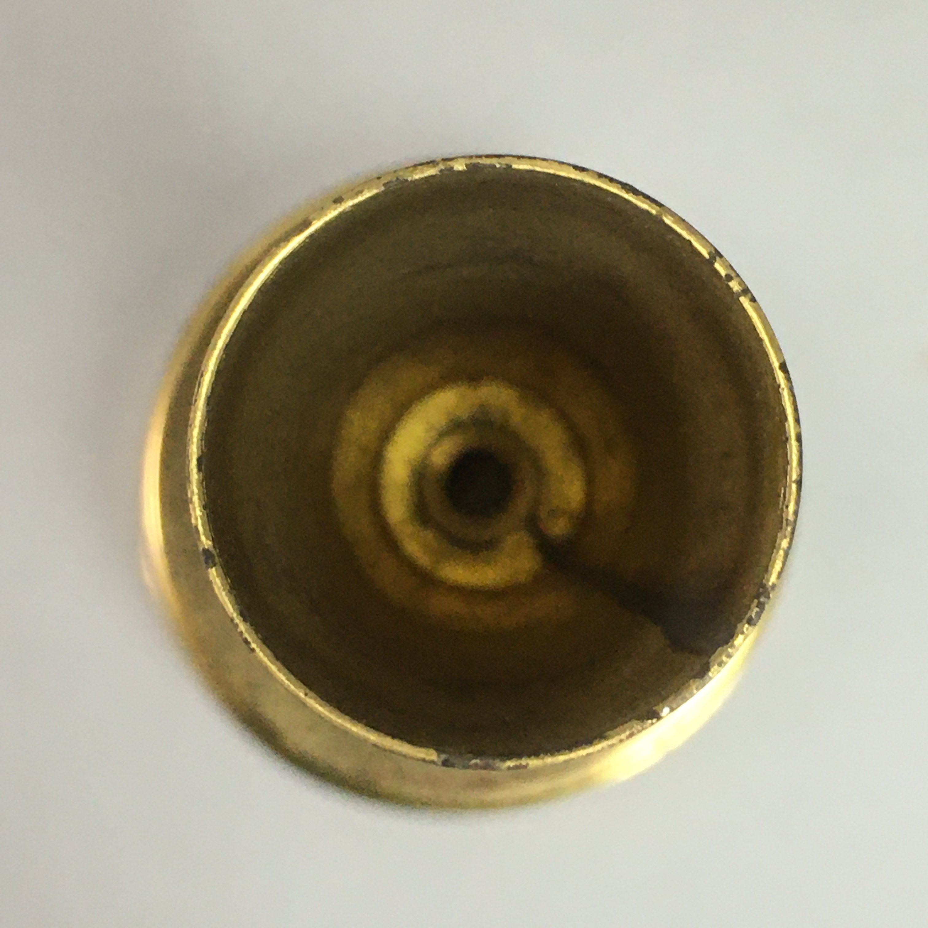Japanese Brass Candle Stand Vtg Gold Metal Holder Shokudai J871