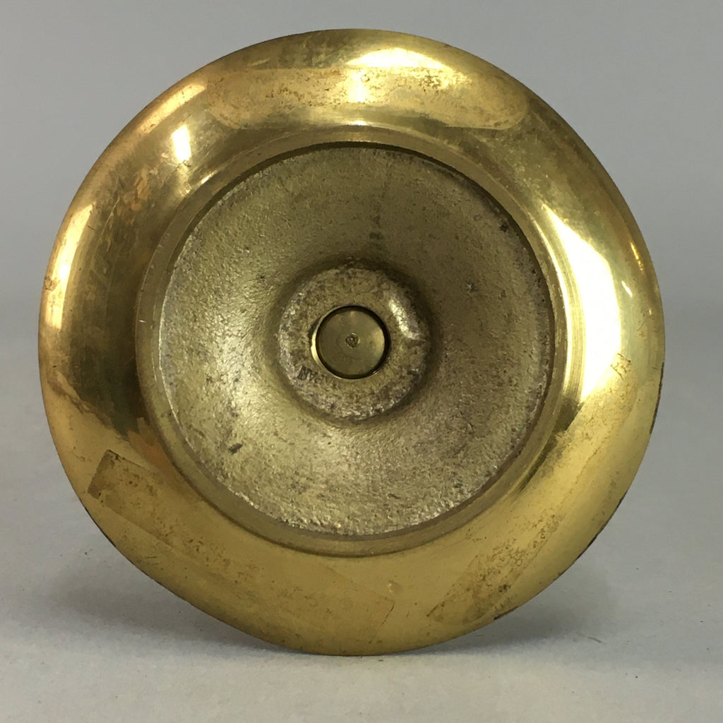 Japanese Brass Candle Stand Vtg Gold Metal Holder Twisted Stem Shokudai J869