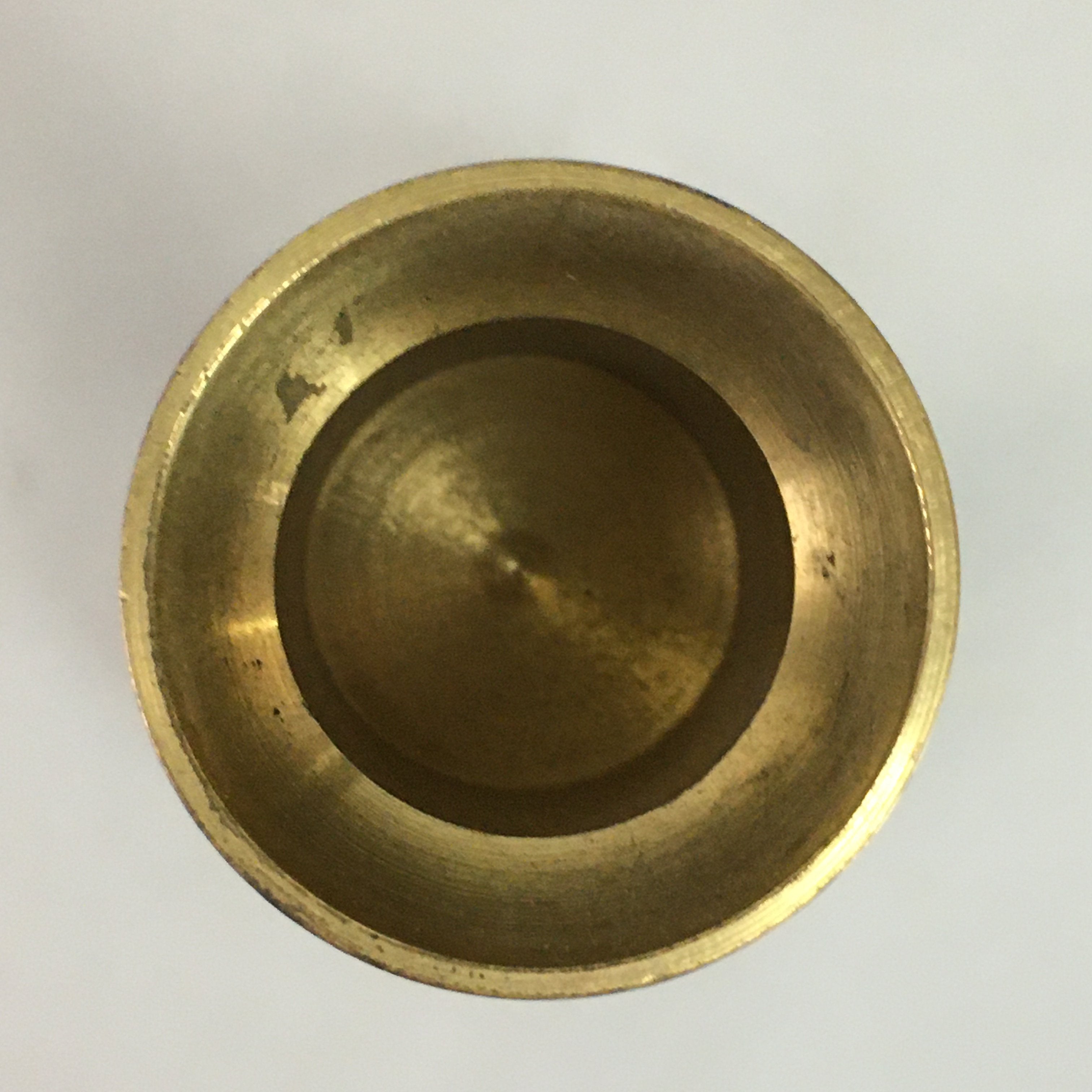 Japanese Brass Candle Stand Vtg Gold Metal Holder Twisted Stem Shokudai J869