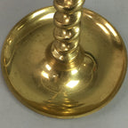Japanese Brass Candle Stand Vtg Gold Metal Holder Twisted Stem Shokudai J869