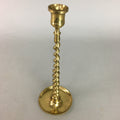 Japanese Brass Candle Stand Vtg Gold Metal Holder Twisted Stem Shokudai J869