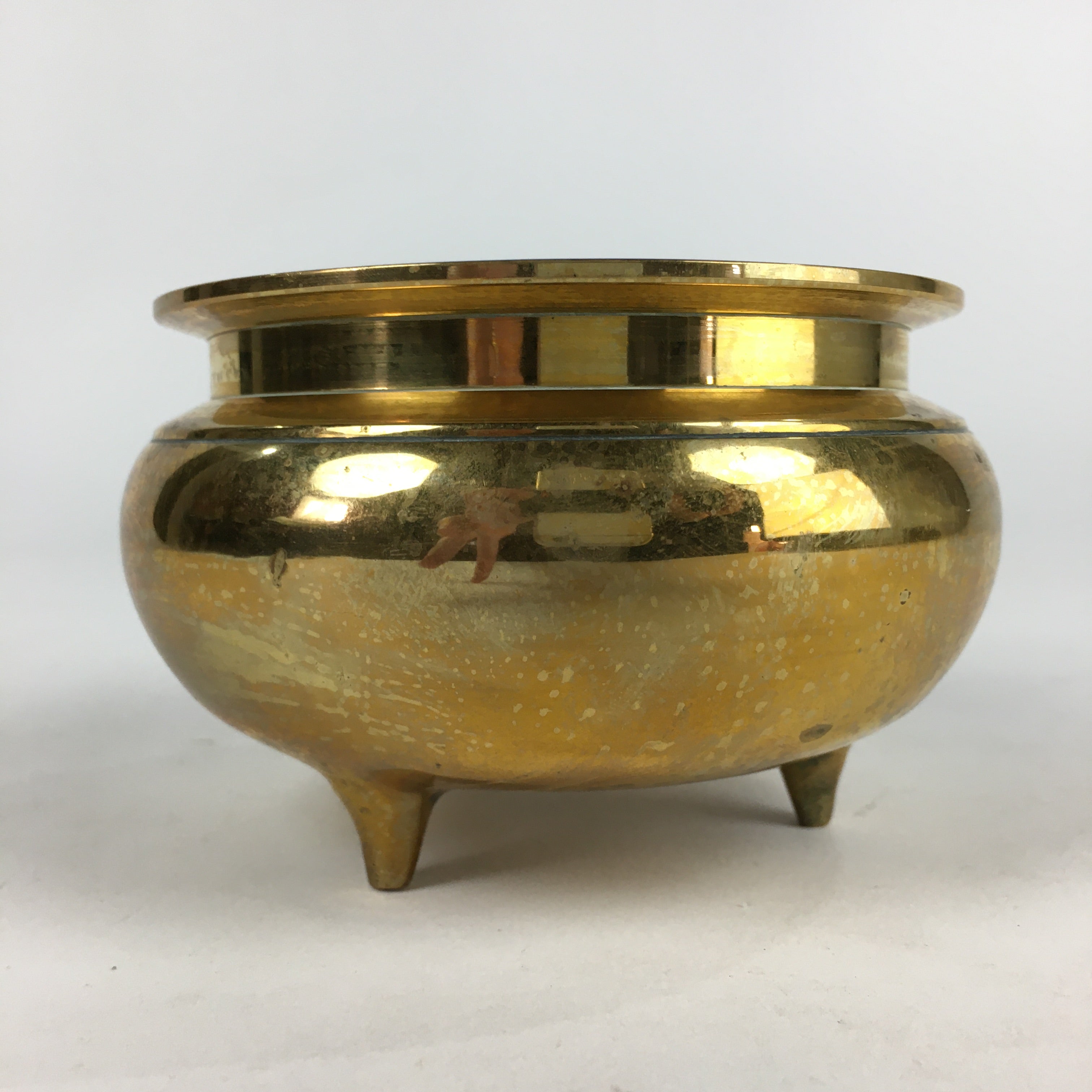 Japanese Brass Incense Burner Koro Vtg Buddhist Alter Fitting Butsugu BU724