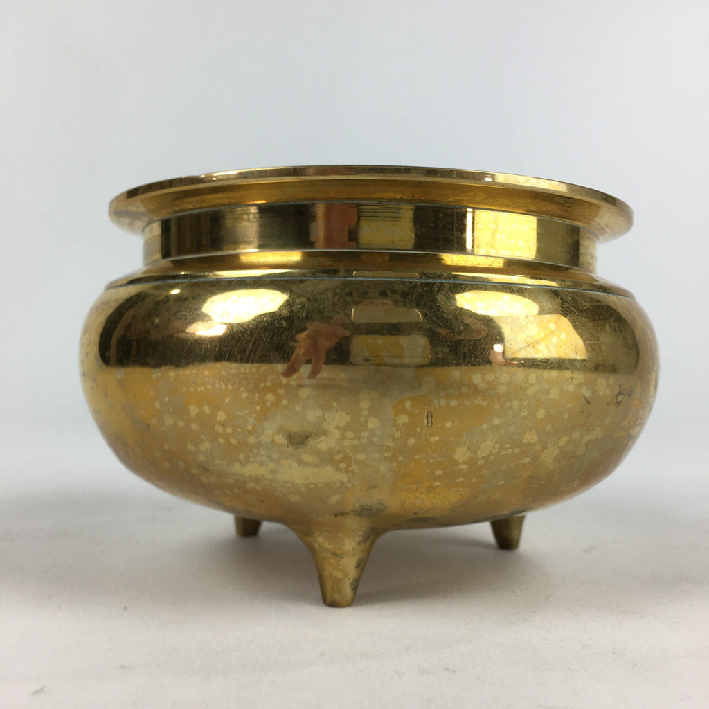 Japanese Brass Incense Burner Koro Vtg Buddhist Alter Fitting Butsugu BU724