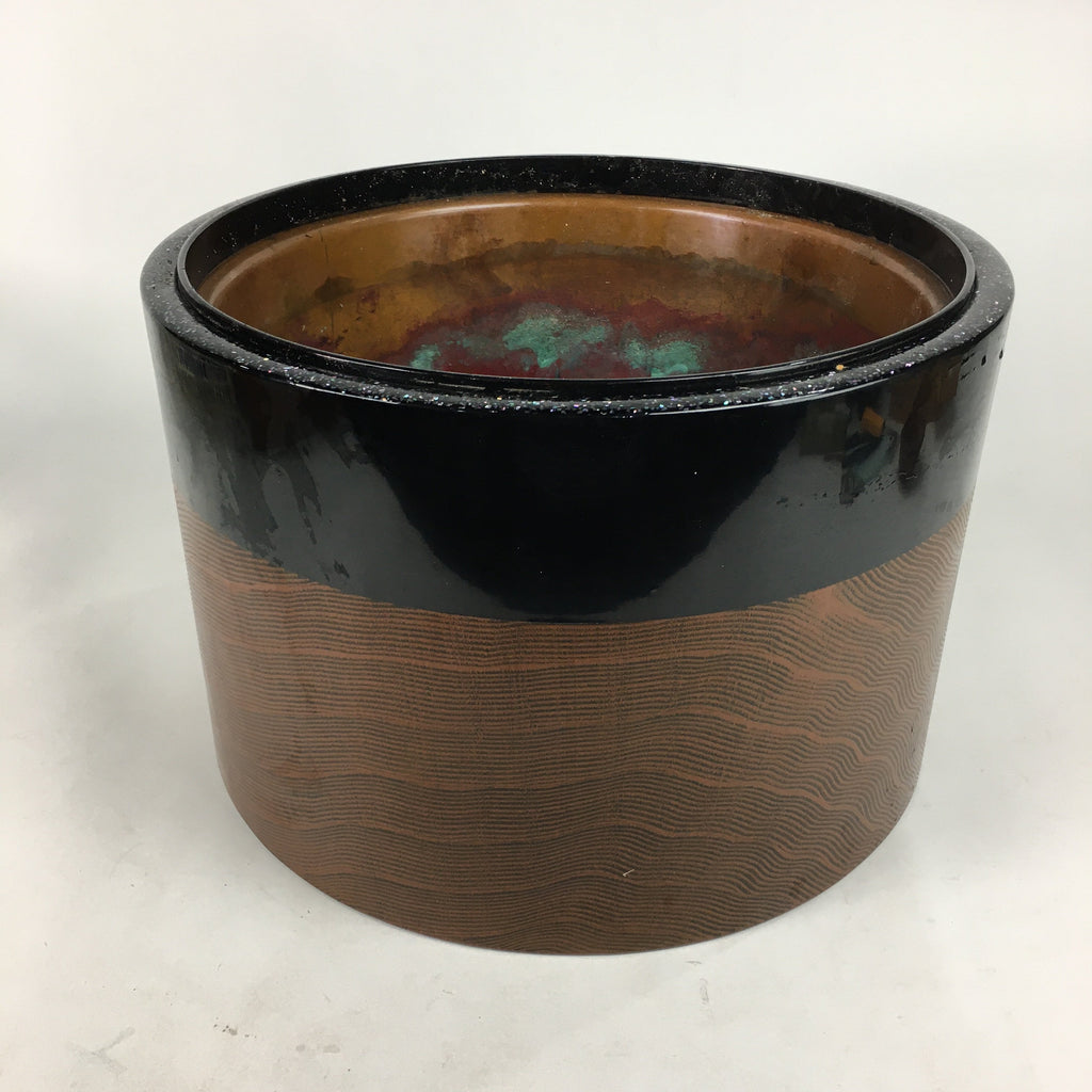 Japanese Brazier Ash Pot Fire Pit Vtg Brass Tea Ceremony Brown Hibachi H38