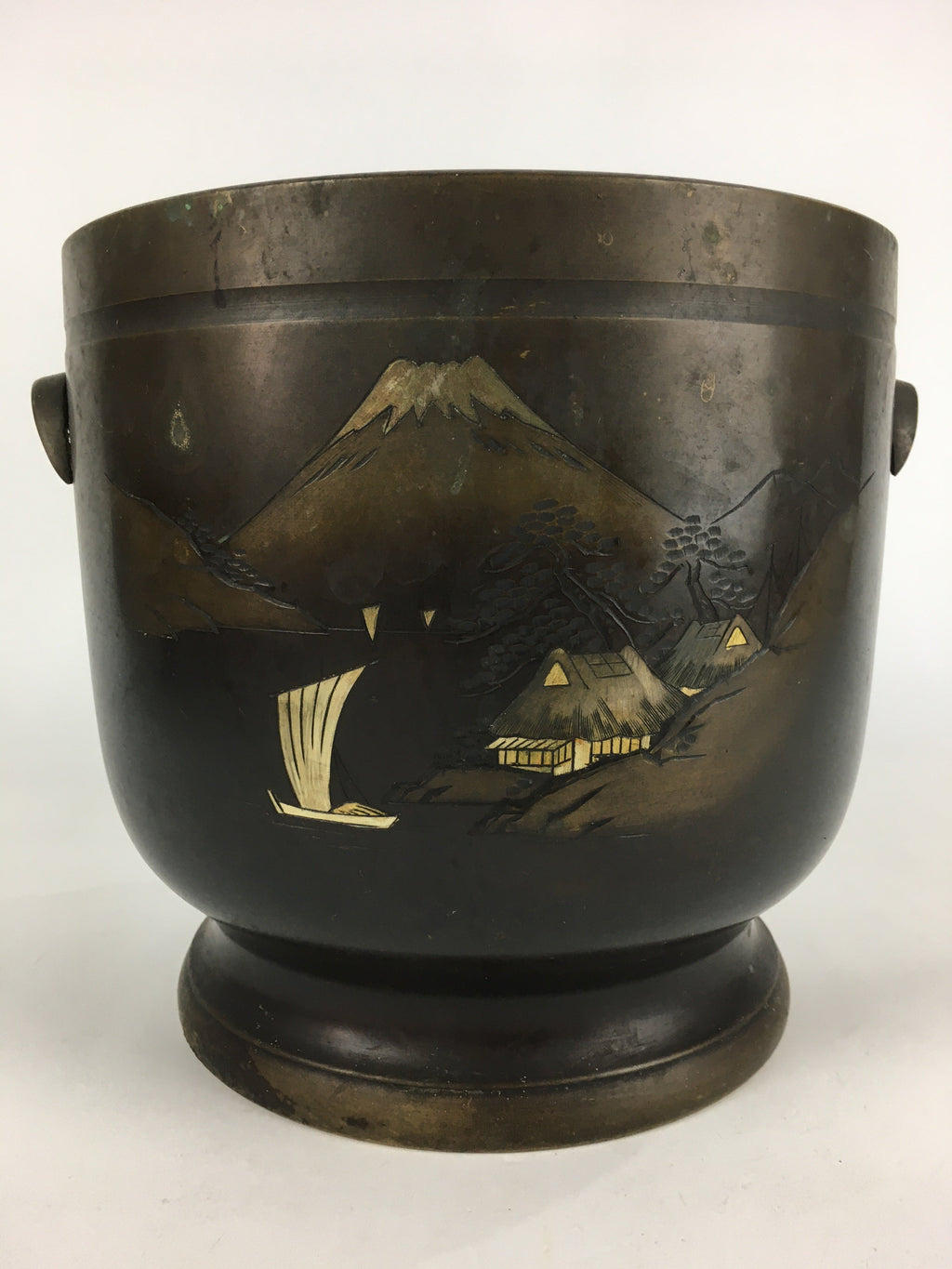 Japanese Brazier Gotoku Tea Ceremony Vtg Copper Fire Pit Ash Pot Hibachi H43