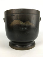 Japanese Brazier Gotoku Tea Ceremony Vtg Copper Fire Pit Ash Pot Hibachi H43
