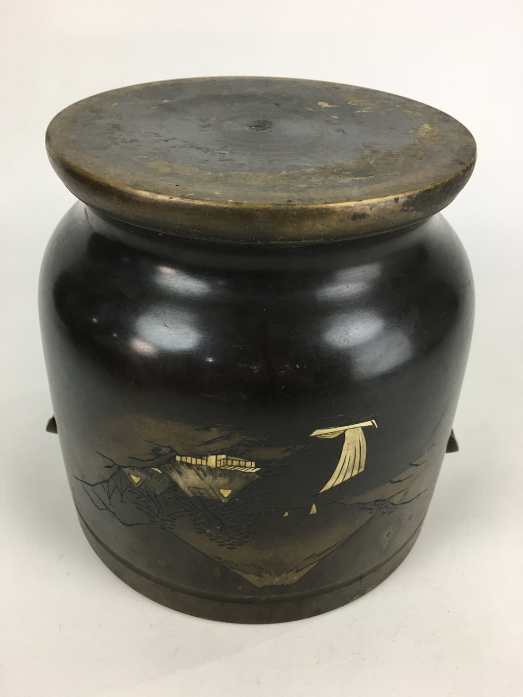 Japanese Brazier Gotoku Tea Ceremony Vtg Copper Fire Pit Ash Pot Hibachi H43