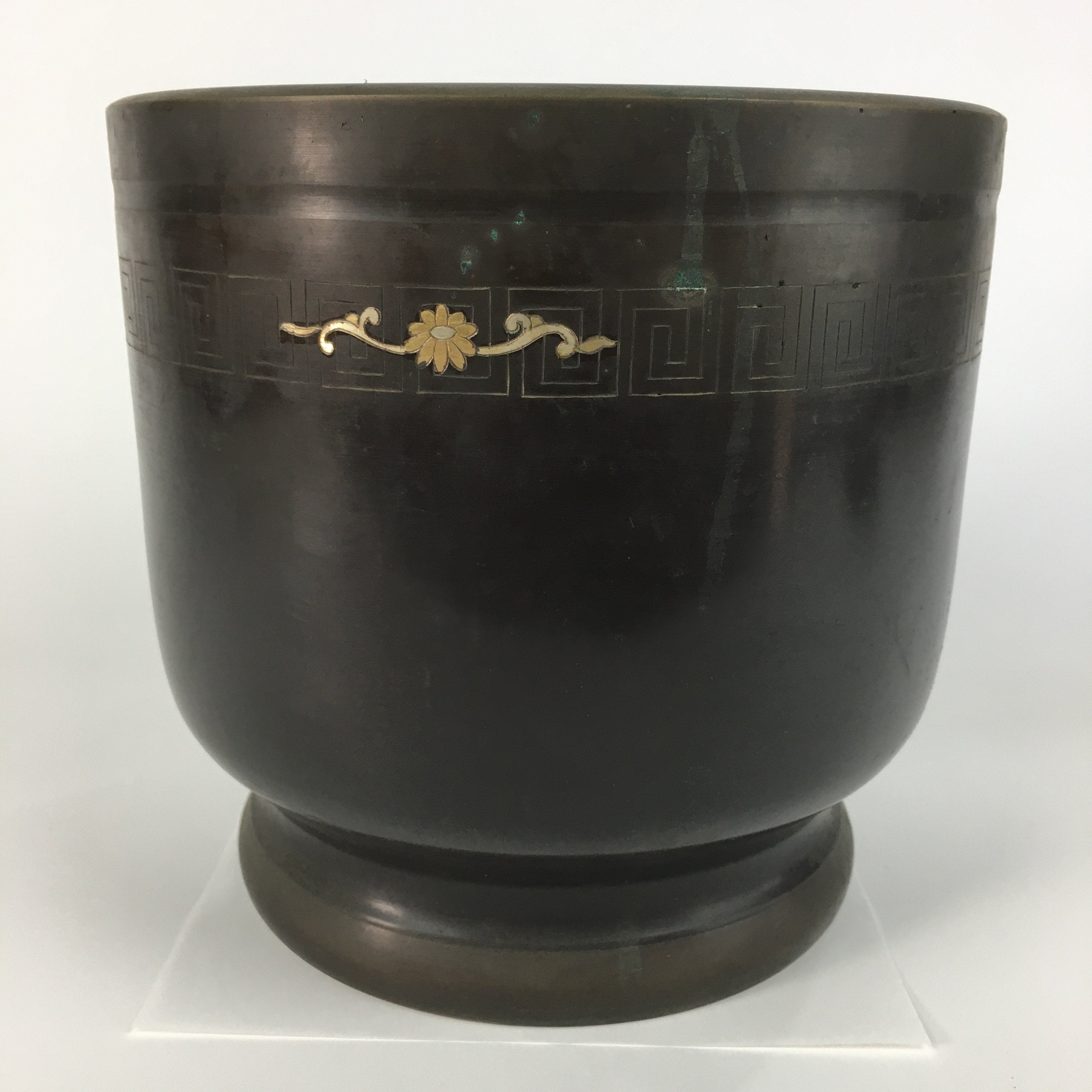 Japanese Brazier Tea Ceremony Copper Fire Pit Ash Pot Hibachi BU443