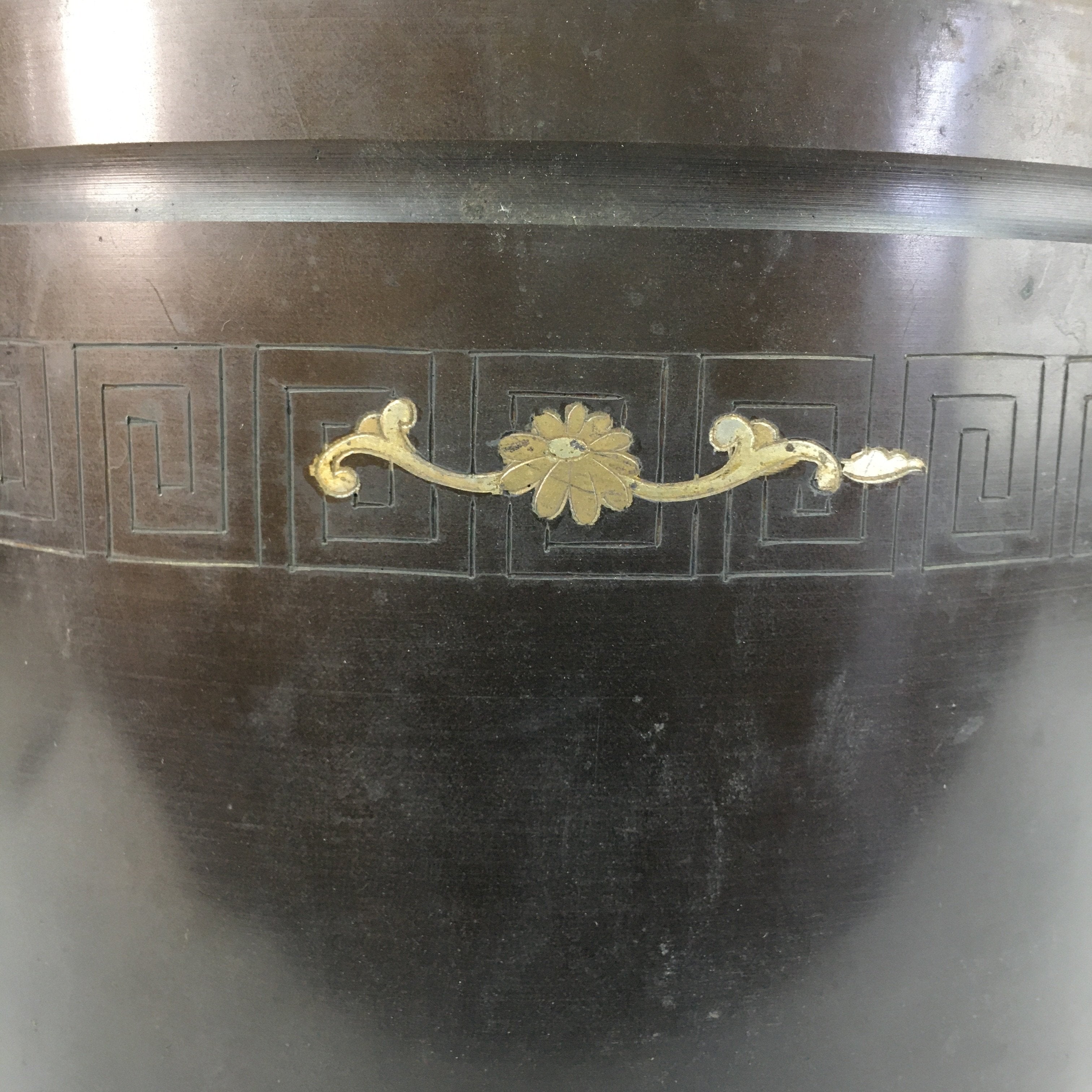 Japanese Brazier Tea Ceremony Vtg Copper Fire Pit Ash Pot Hibachi Brown H37