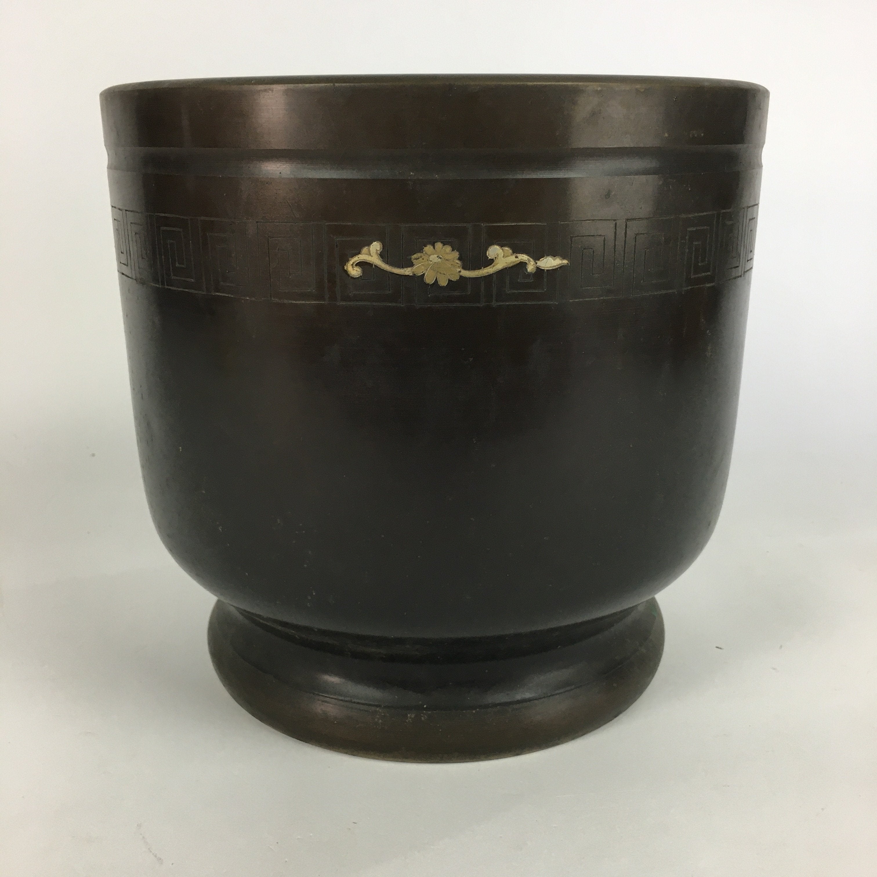 Japanese Brazier Tea Ceremony Vtg Copper Fire Pit Ash Pot Hibachi Brown H37