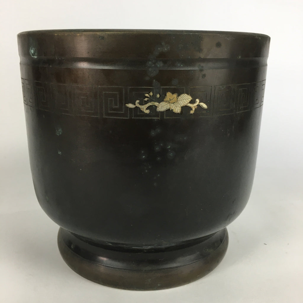 Japanese Brazier Tea Ceremony Vtg Copper Fire Pit Ash Pot Hibachi Brown H37