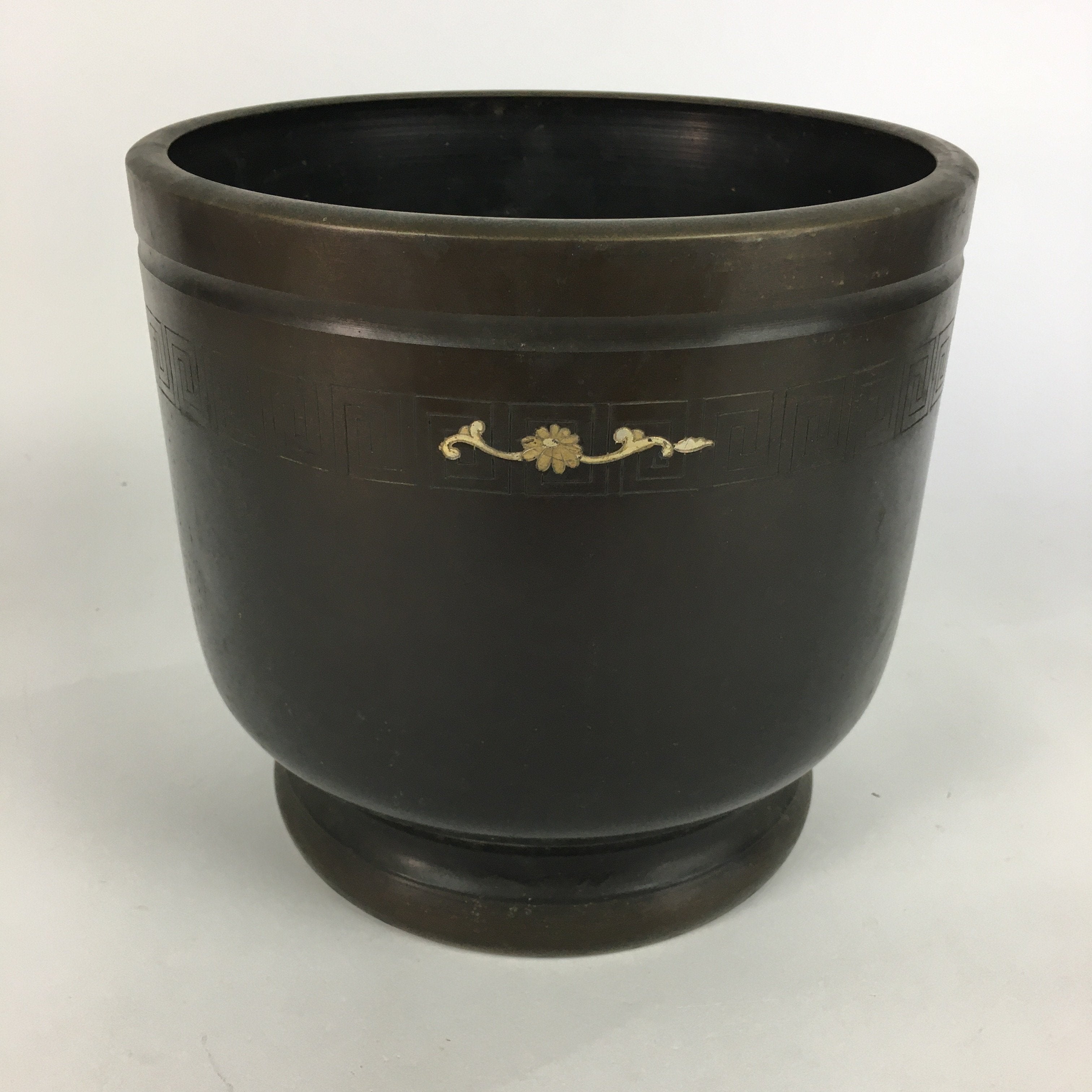 Japanese Brazier Tea Ceremony Vtg Copper Fire Pit Ash Pot Hibachi Brown H37