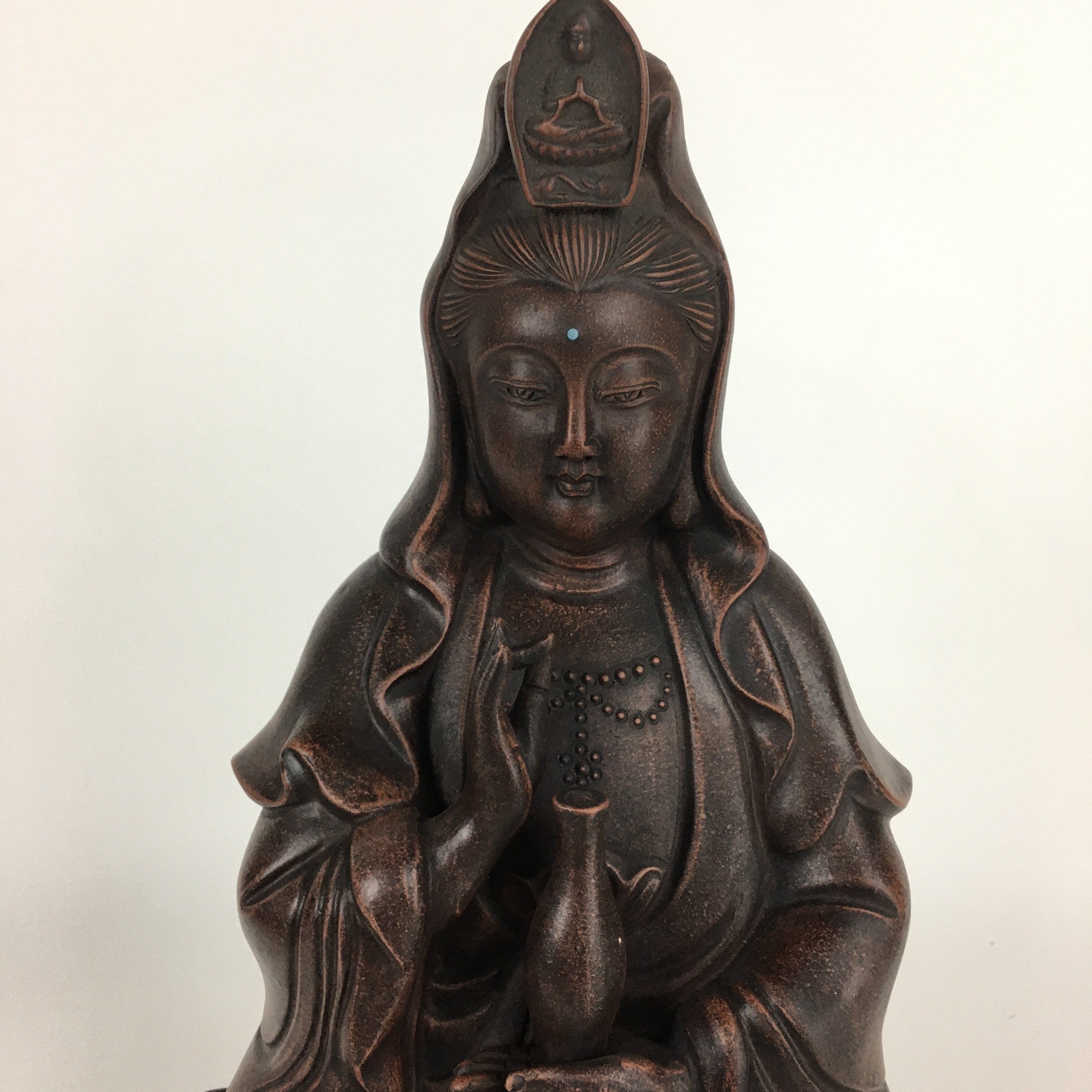 Japanese Bronze Buddhist Statue Vtg Figurine Kannon Bosatsu Buddha BD686