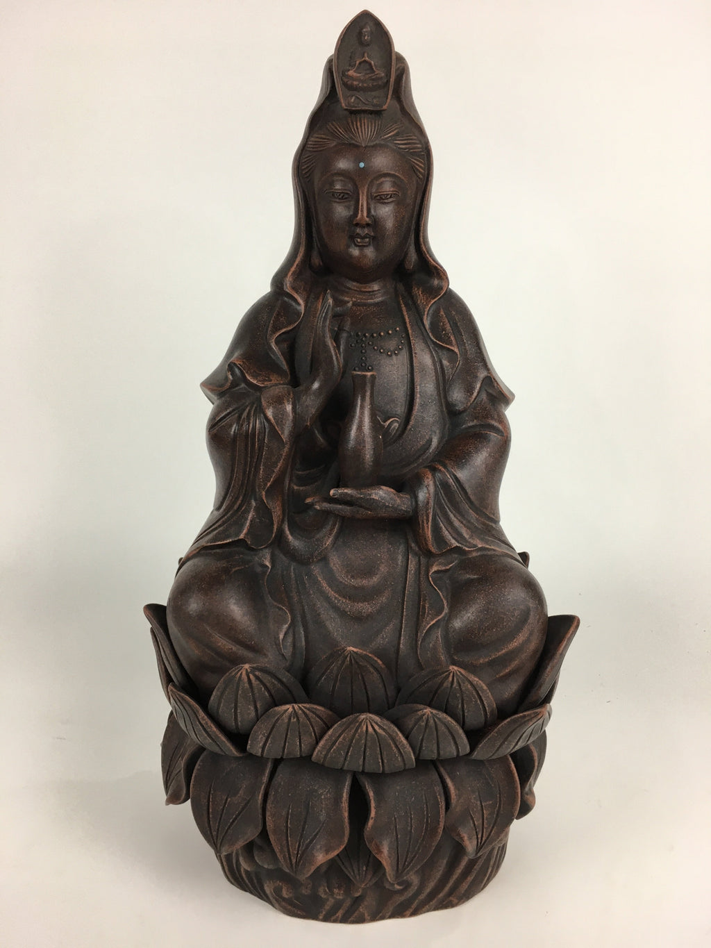 Japanese Bronze Buddhist Statue Vtg Figurine Kannon Bosatsu Buddha BD686