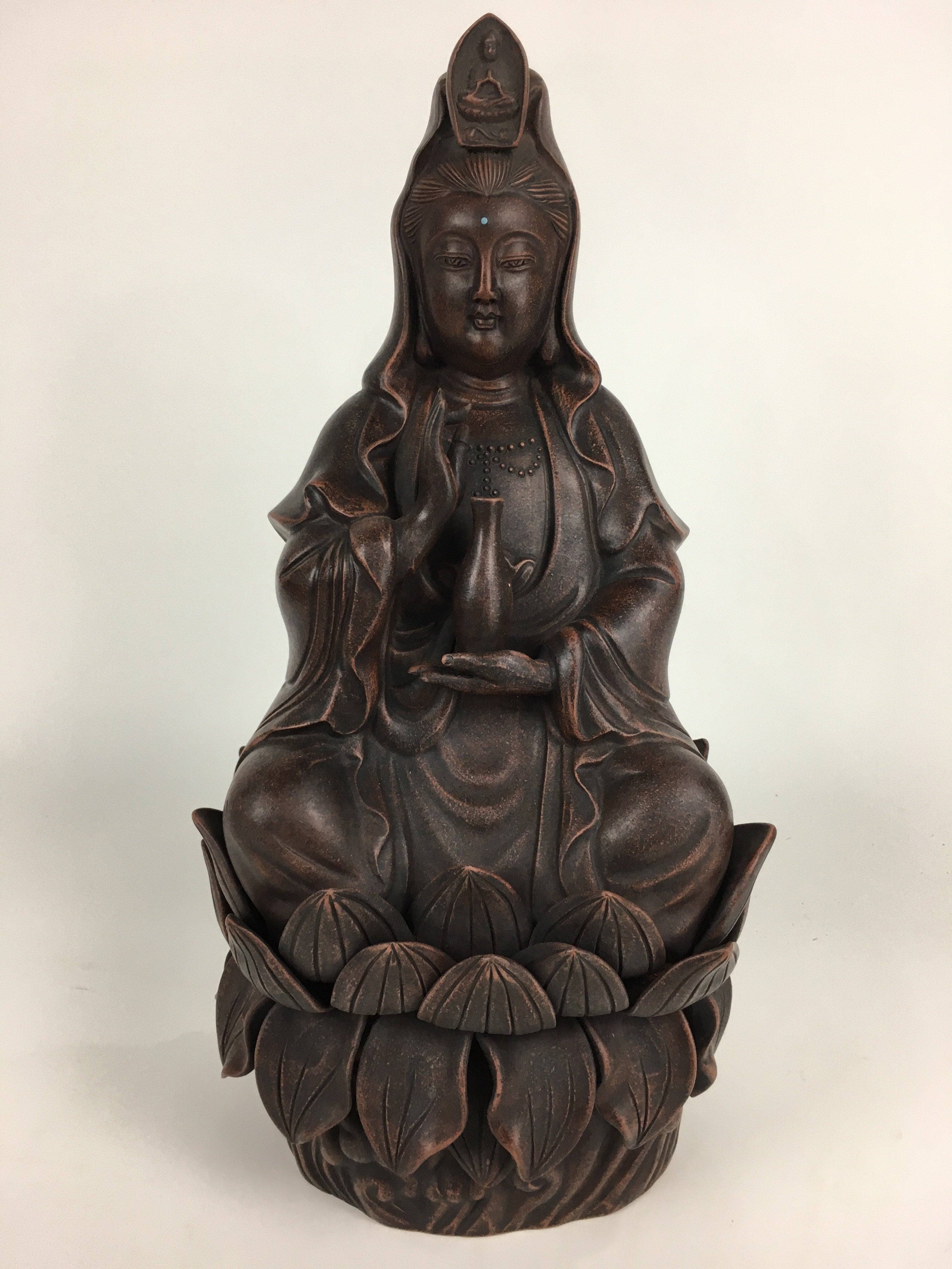 Japanese Bronze Buddhist Statue Vtg Figurine Kannon Bosatsu Buddha BD686
