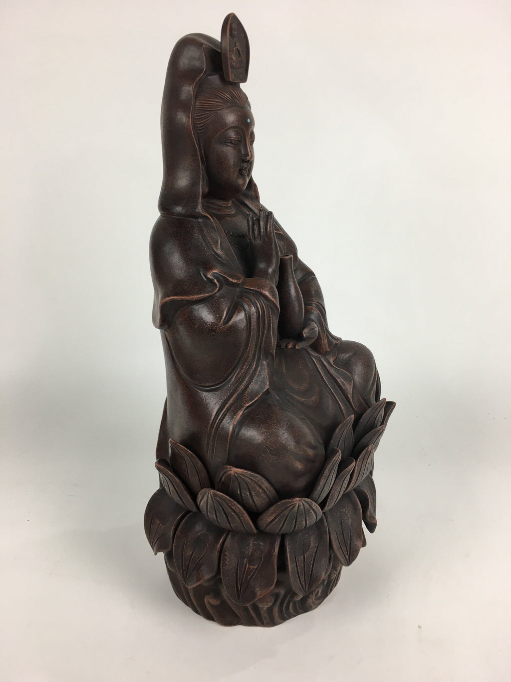 Japanese Bronze Buddhist Statue Vtg Figurine Kannon Bosatsu Buddha BD686