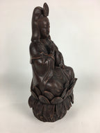Japanese Bronze Buddhist Statue Vtg Figurine Kannon Bosatsu Buddha BD686