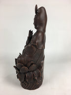 Japanese Bronze Buddhist Statue Vtg Figurine Kannon Bosatsu Buddha BD686