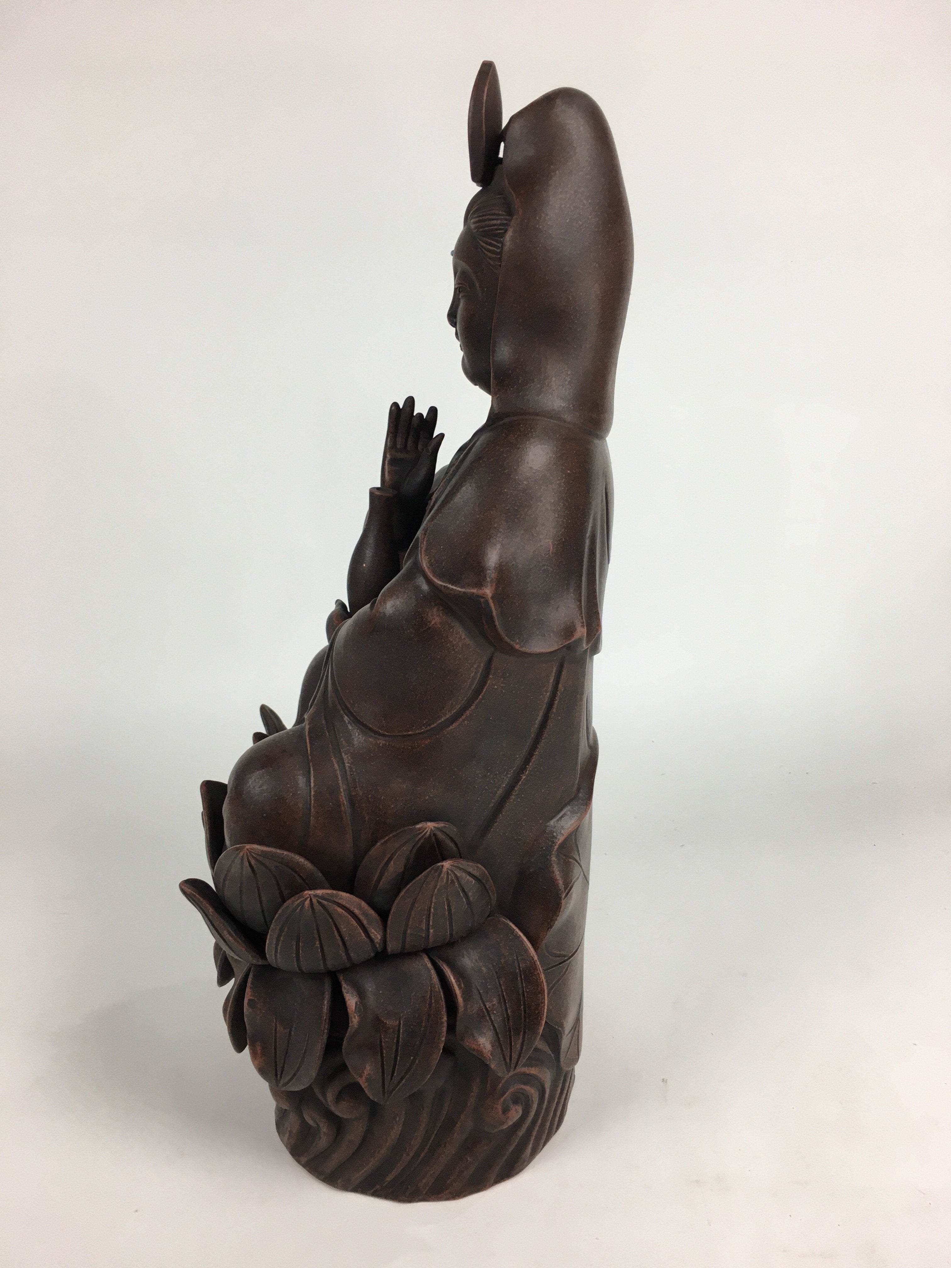 Japanese Bronze Buddhist Statue Vtg Figurine Kannon Bosatsu Buddha BD686