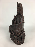 Japanese Bronze Buddhist Statue Vtg Figurine Kannon Bosatsu Buddha BD686