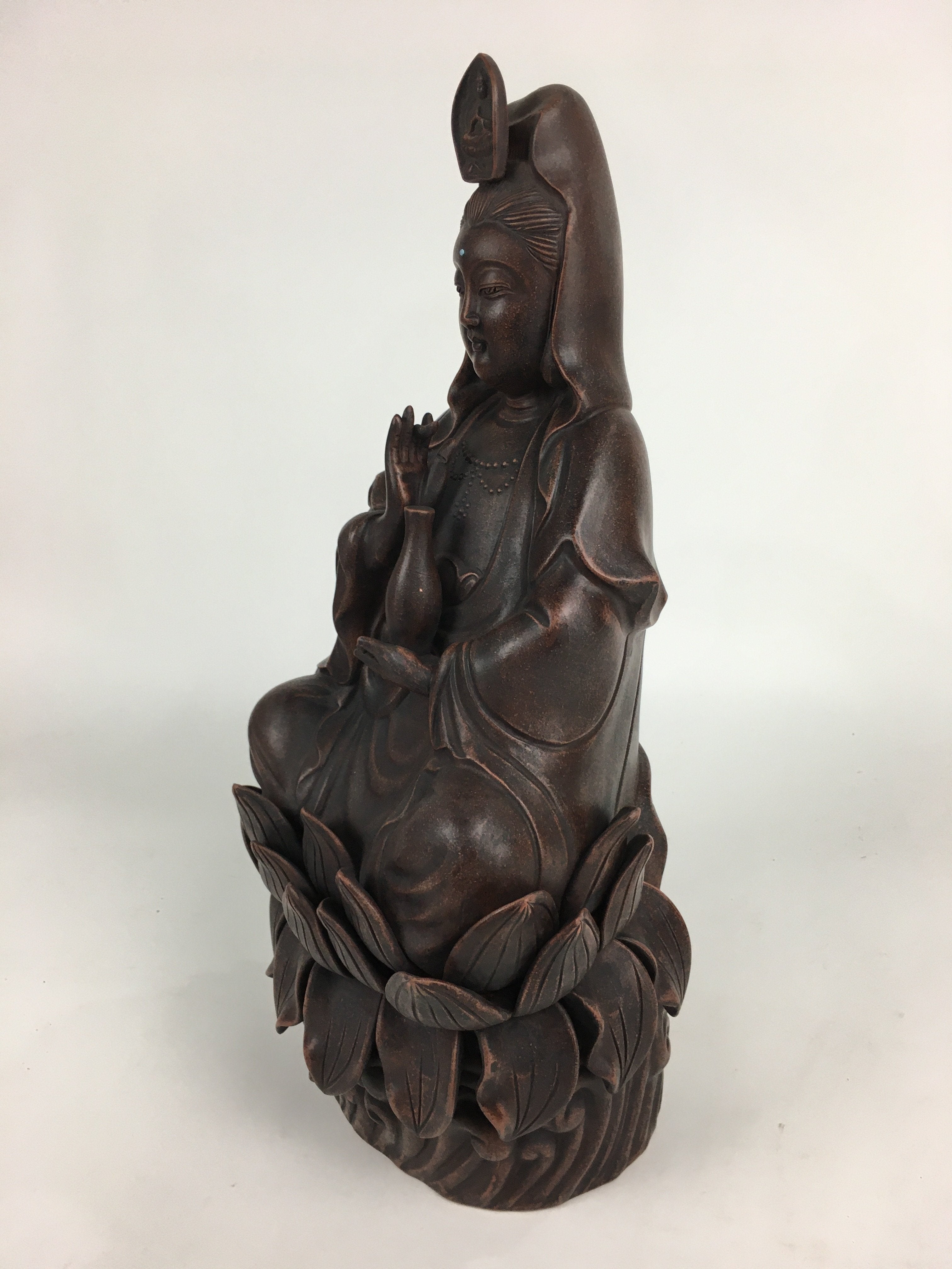 Japanese Bronze Buddhist Statue Vtg Figurine Kannon Bosatsu Buddha BD686
