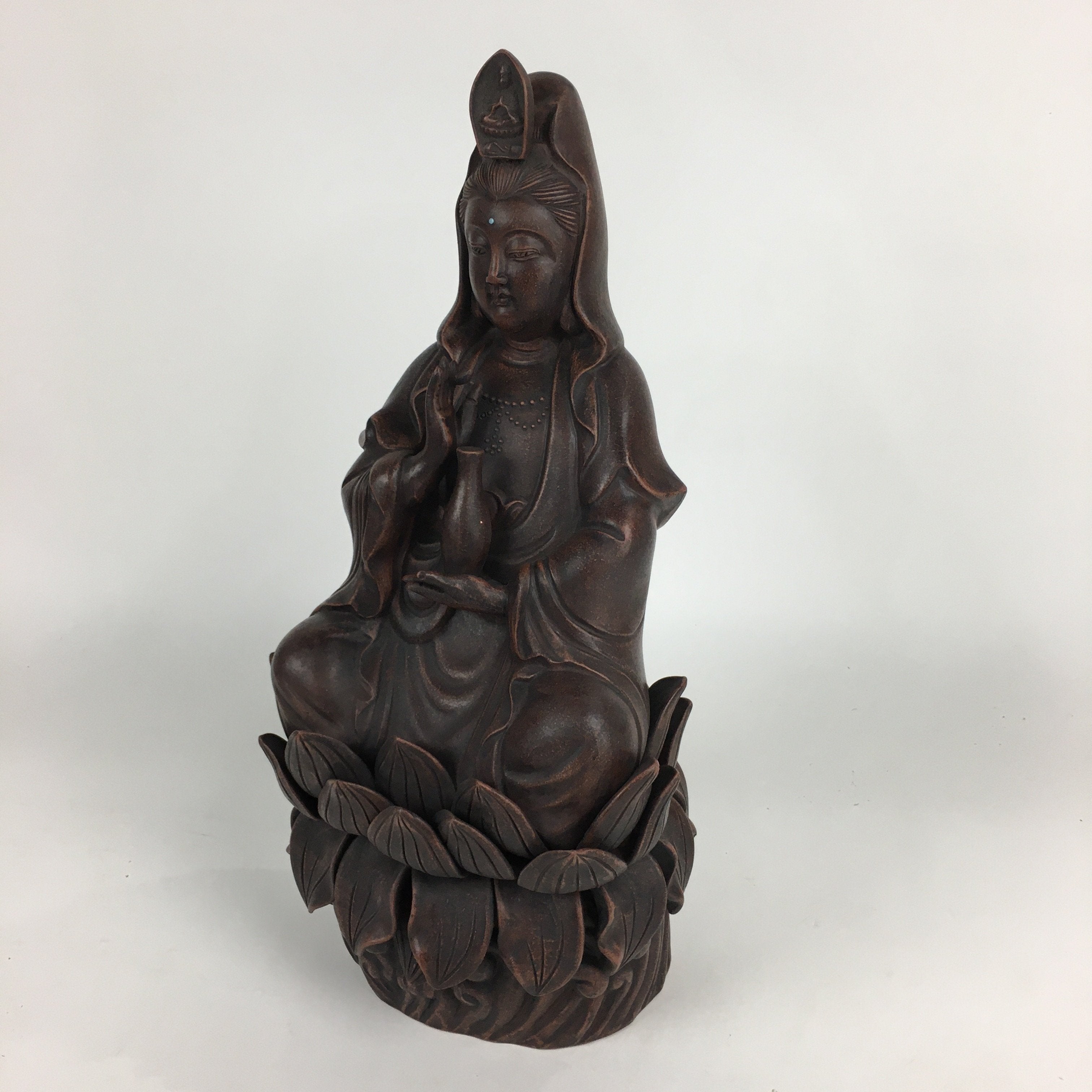 Japanese Bronze Buddhist Statue Vtg Figurine Kannon Bosatsu Buddha BD686