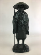Japanese Bronze Buddhist Statue Vtg Figurine Monk Shinran-Shonin BD821