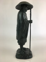Japanese Bronze Buddhist Statue Vtg Figurine Monk Shinran-Shonin BD821