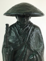 Japanese Bronze Buddhist Statue Vtg Figurine Monk Shinran-Shonin BD821