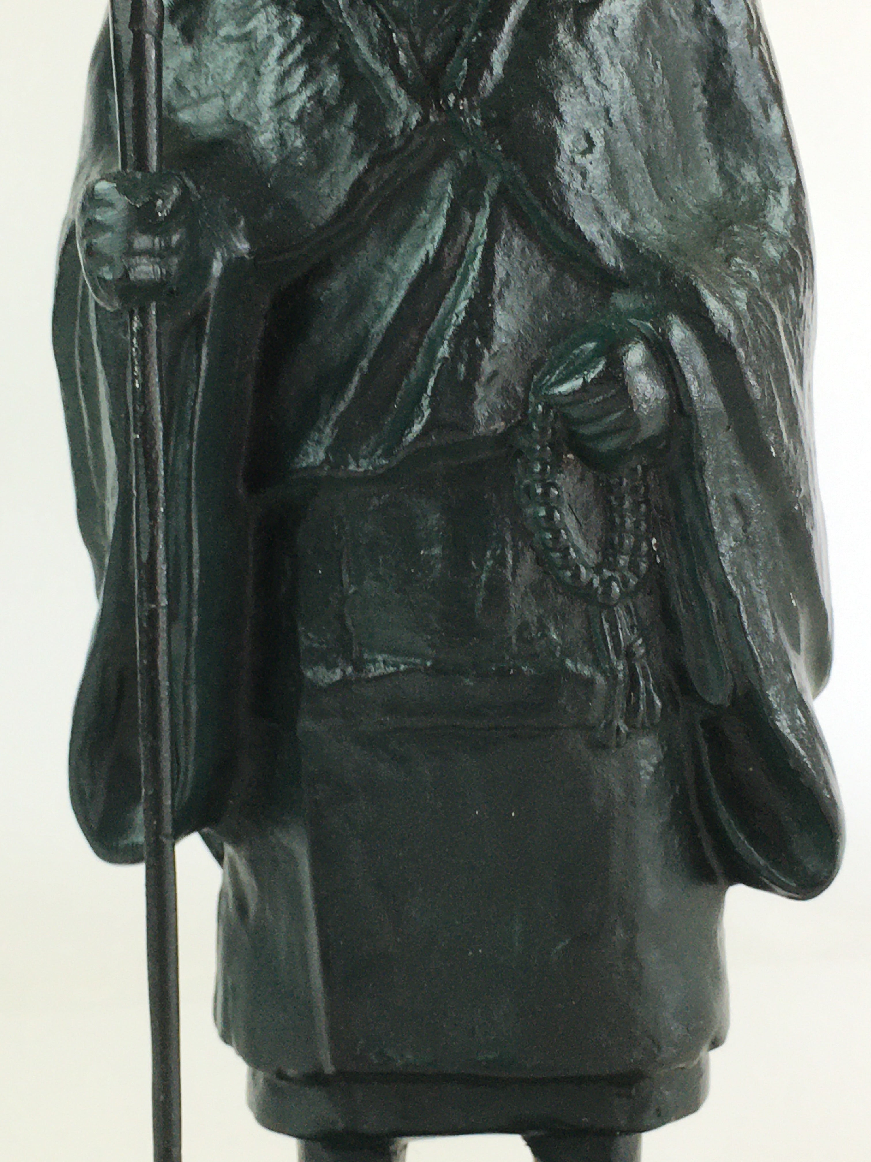 Japanese Bronze Buddhist Statue Vtg Figurine Monk Shinran-Shonin BD821