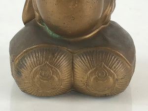 Japanese Bronze Engraving Daikokuten Small Figurine Gold Vtg 7 Lucky Gods BD861