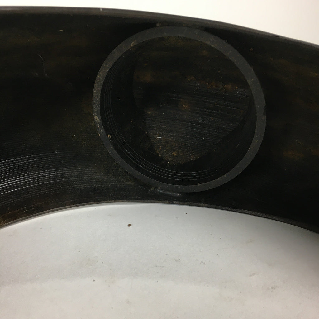 Japanese Bronze Flower Vase Vtg Crescent Moon Shape Black Ikebana Suiban FV942
