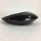 Japanese Bronze Flower Vase Vtg Crescent Moon Shape Black Ikebana Suiban FV942