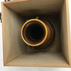 Japanese Bronze Flower Vase Vtg Metal Kabin Ikebana Arrangement Brown PX555