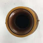 Japanese Bronze Flower Vase Vtg Metal Kabin Ikebana Arrangement Brown PX555