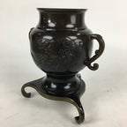 Japanese Bronze Flower Vase Vtg Usubata Ikebana Arrangement UB53