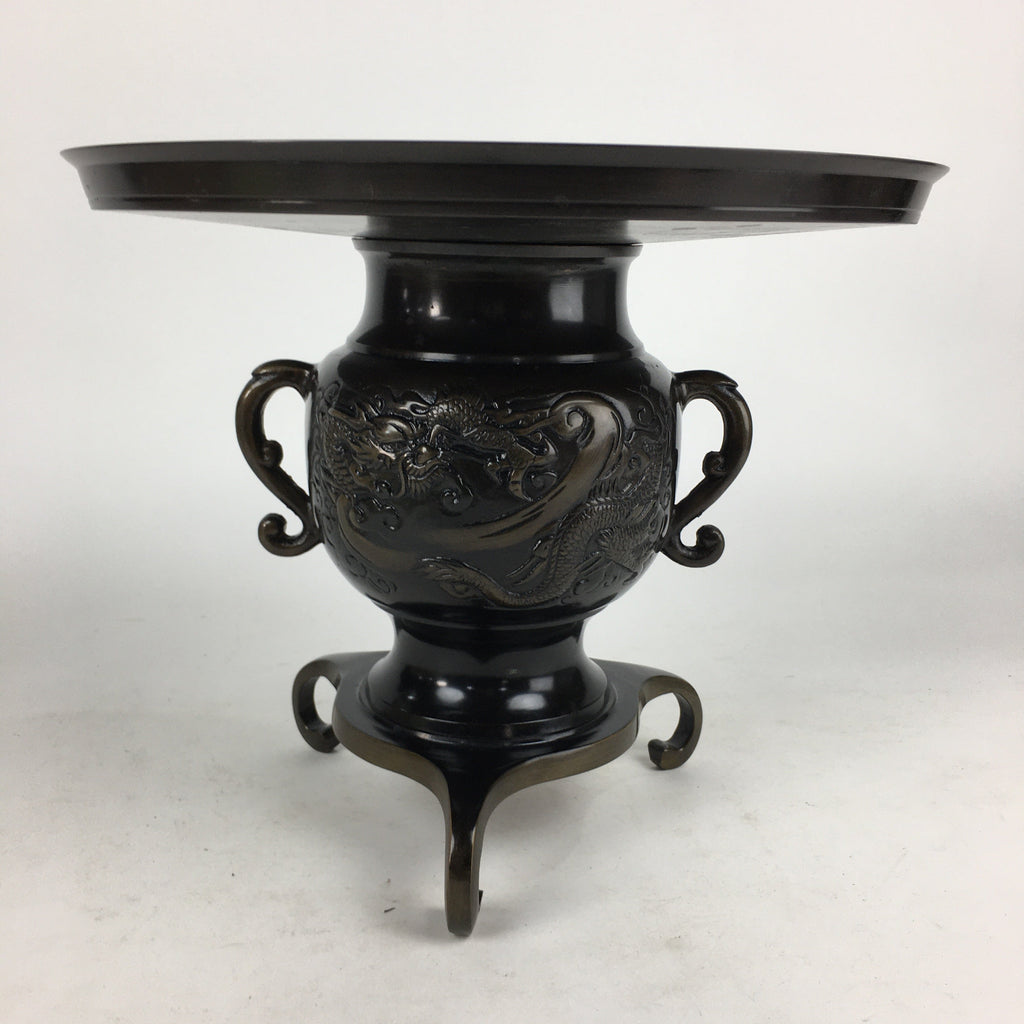 Japanese Bronze Flower Vase Vtg Usubata Ikebana Arrangement UB53